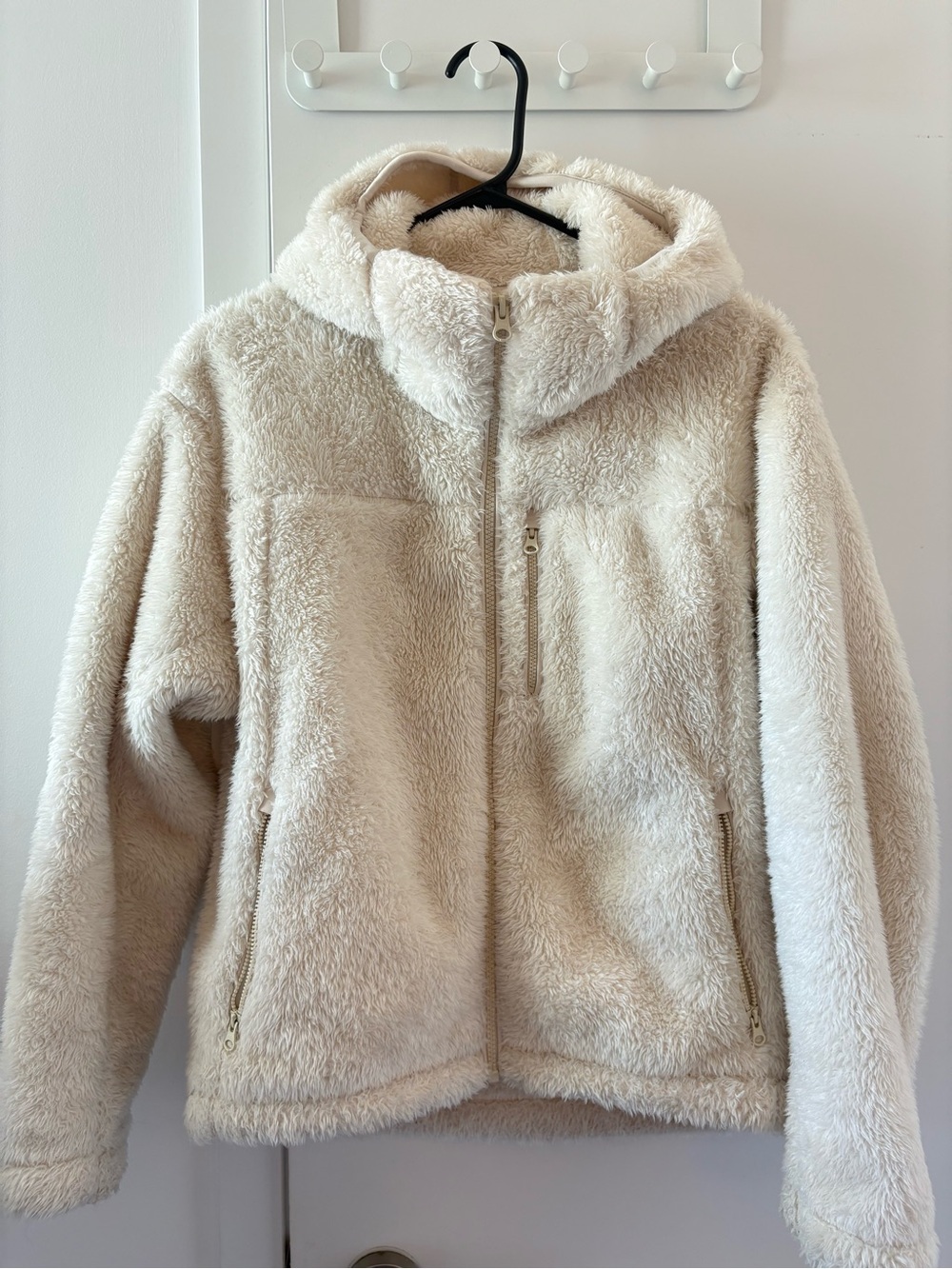 Uniqlo Women's Teddy Fleece Jacket Cream Small Like New